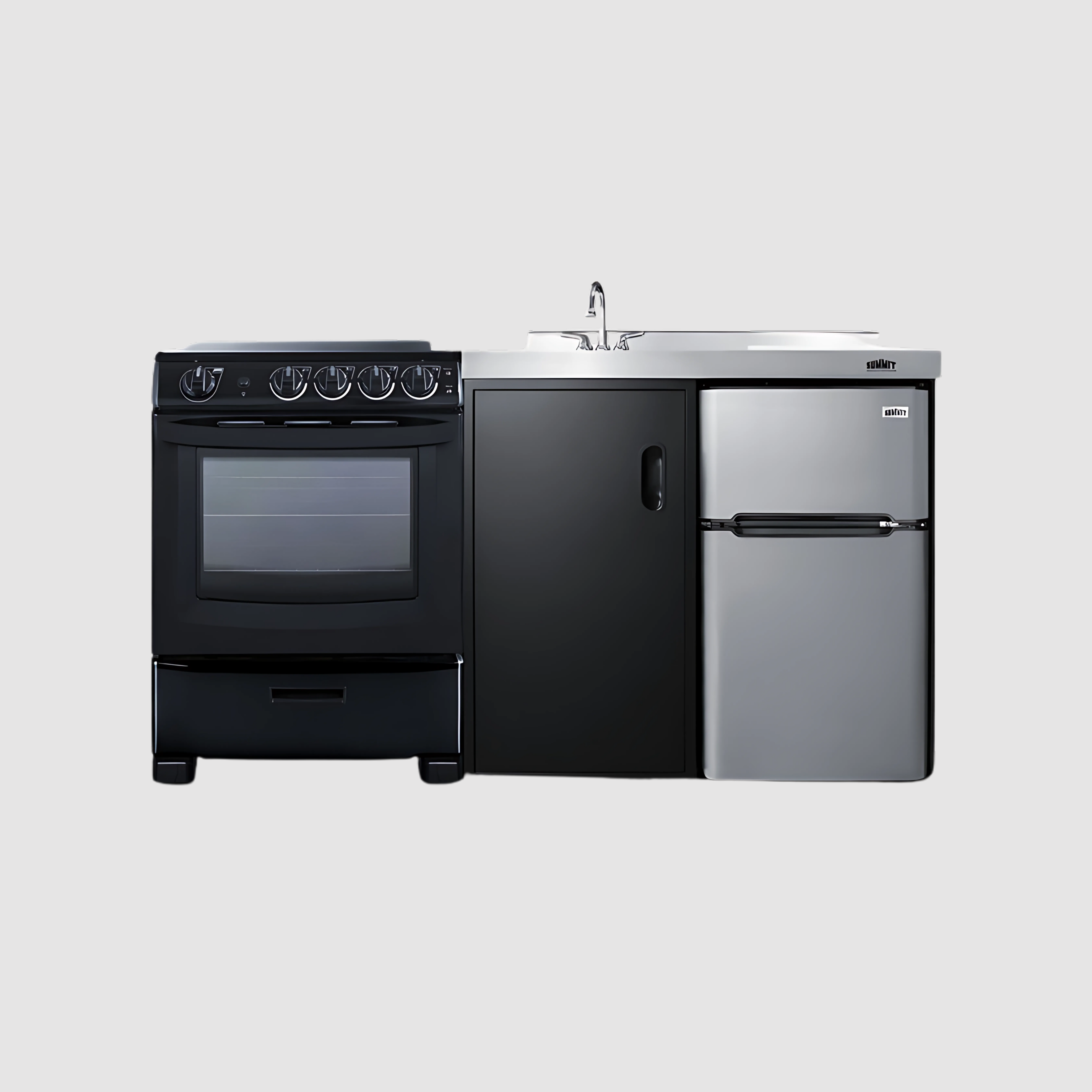 Summit 63" Wide All-in-One Kitchenette with Electric Range ACK63ELSTB
