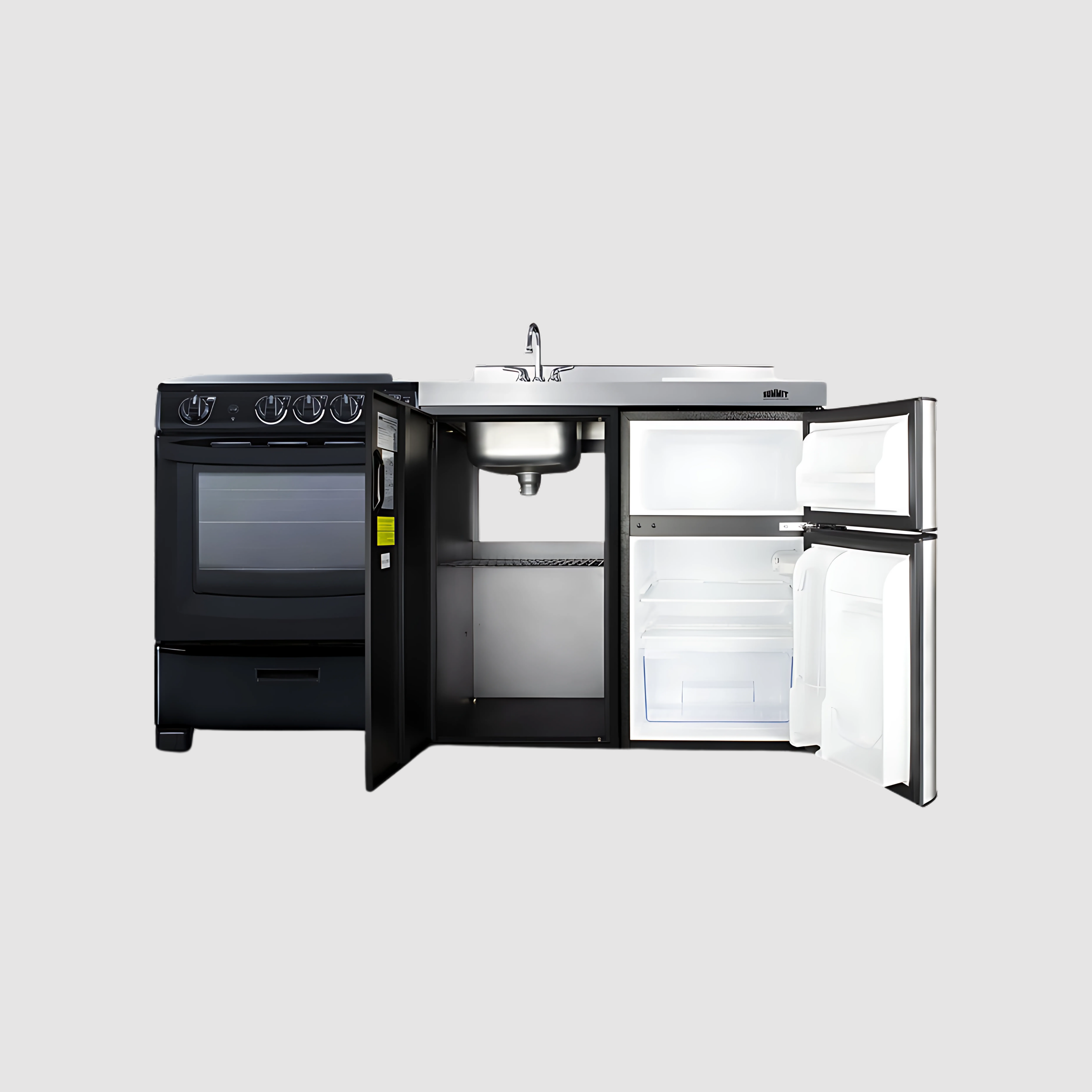 Summit 63" Wide All-in-One Kitchenette with Electric Range ACK63ELSTB