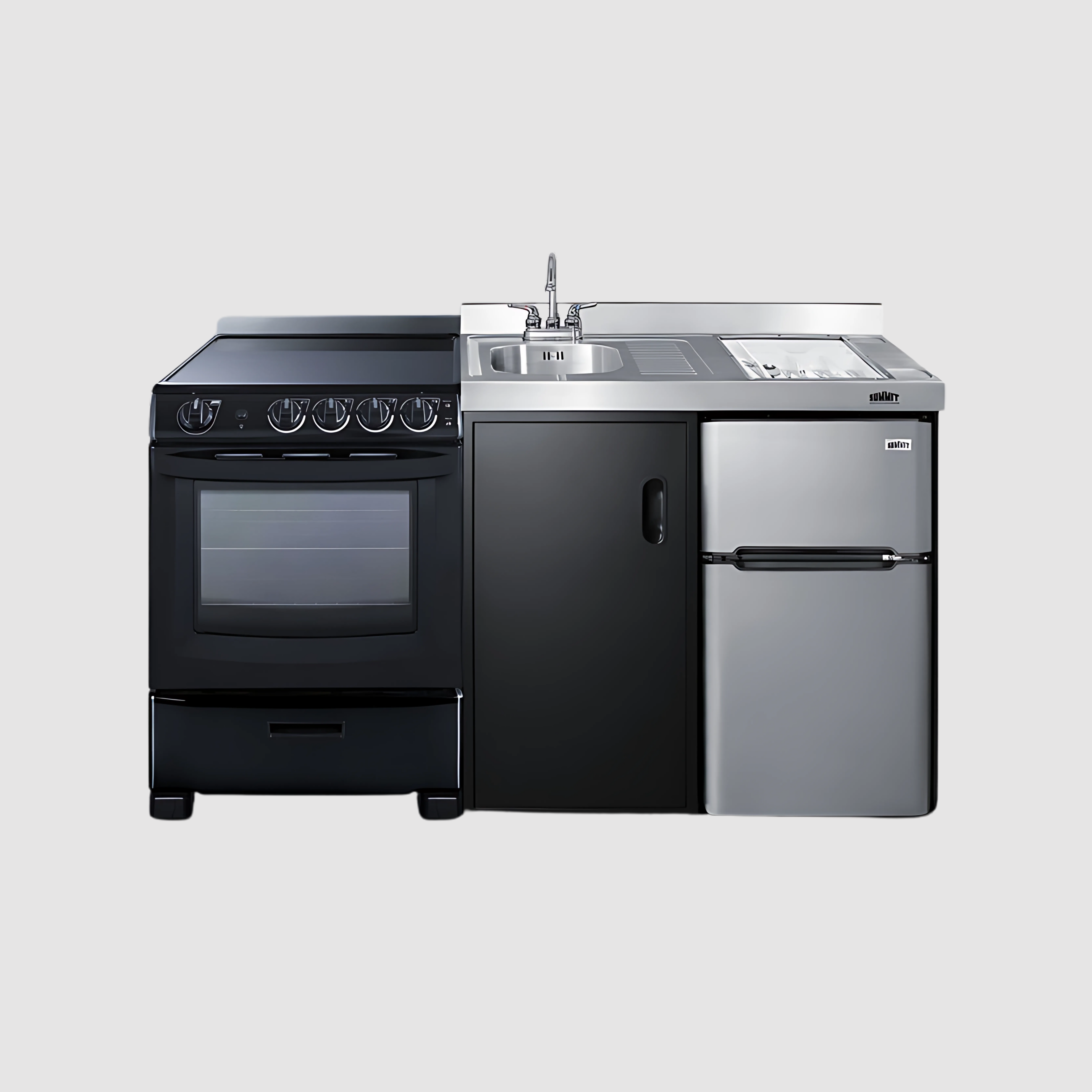 Summit 63" Wide All-in-One Kitchenette with Electric Range ACK63ELSTB