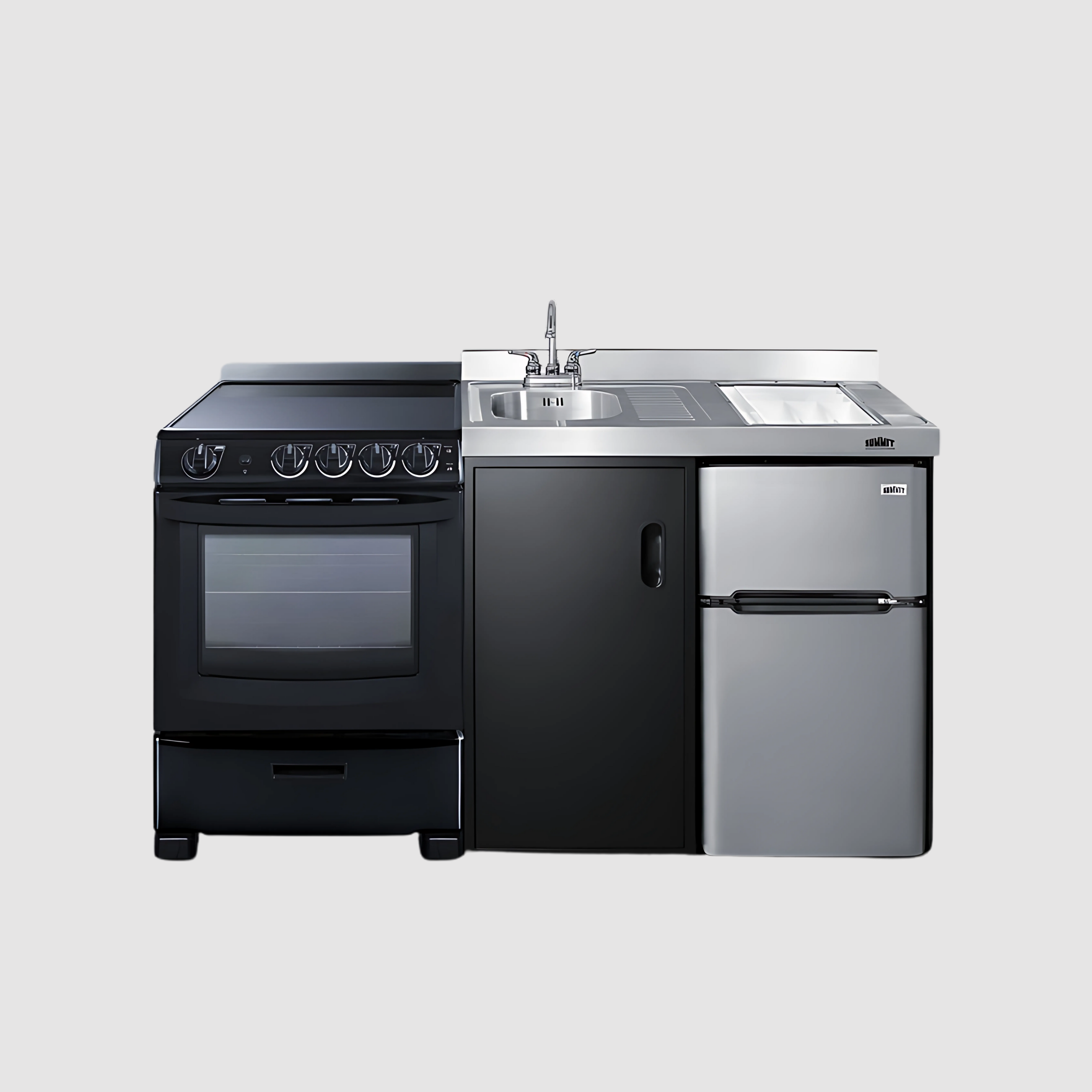 Summit 63" Wide All-in-One Kitchenette with Electric Range ACK63ELSTB