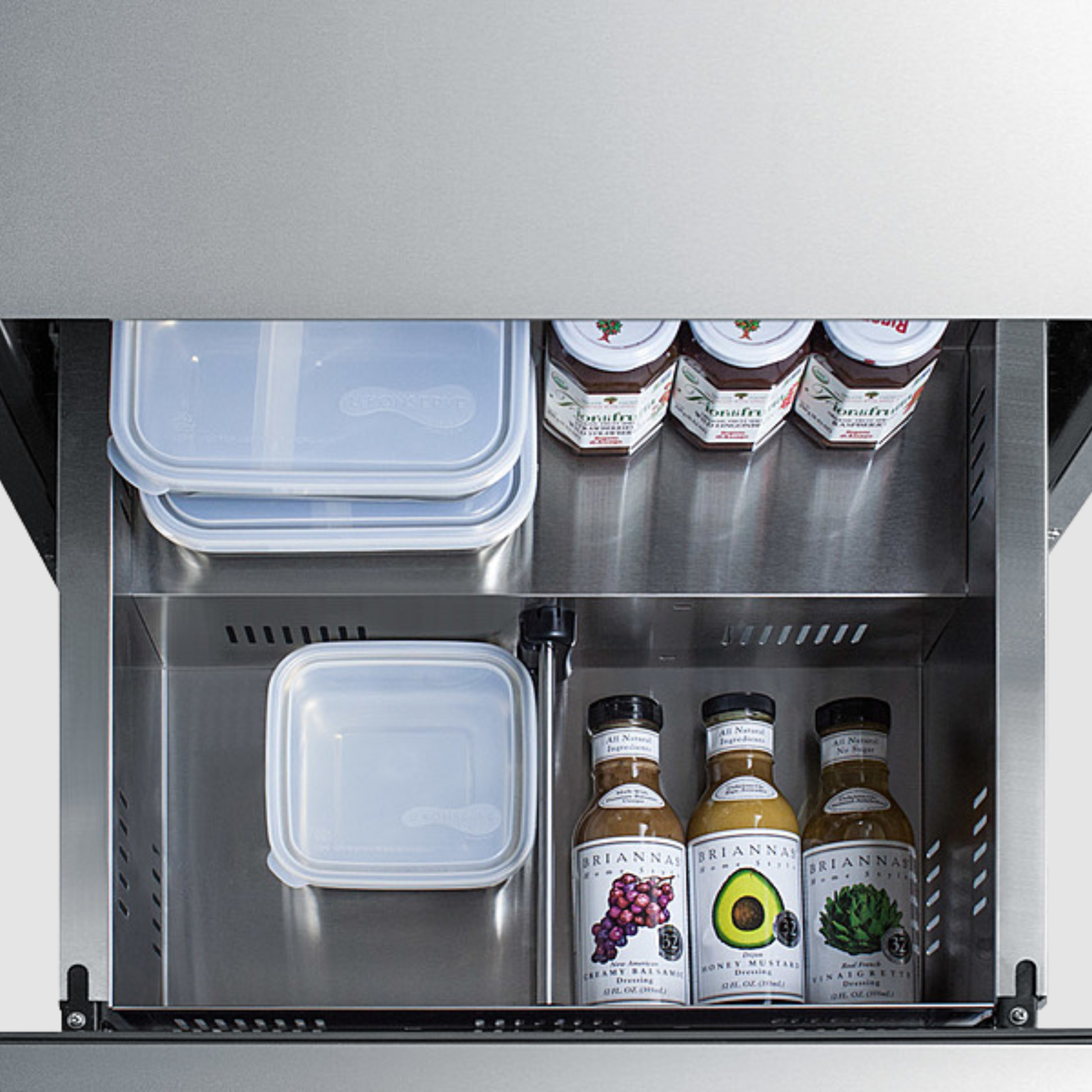 Summit 15" and 24" Wide 2-Drawer All-Refrigerator, ADA Compliant (Panels Not Included) ADRD24PNR ADRD15PNR