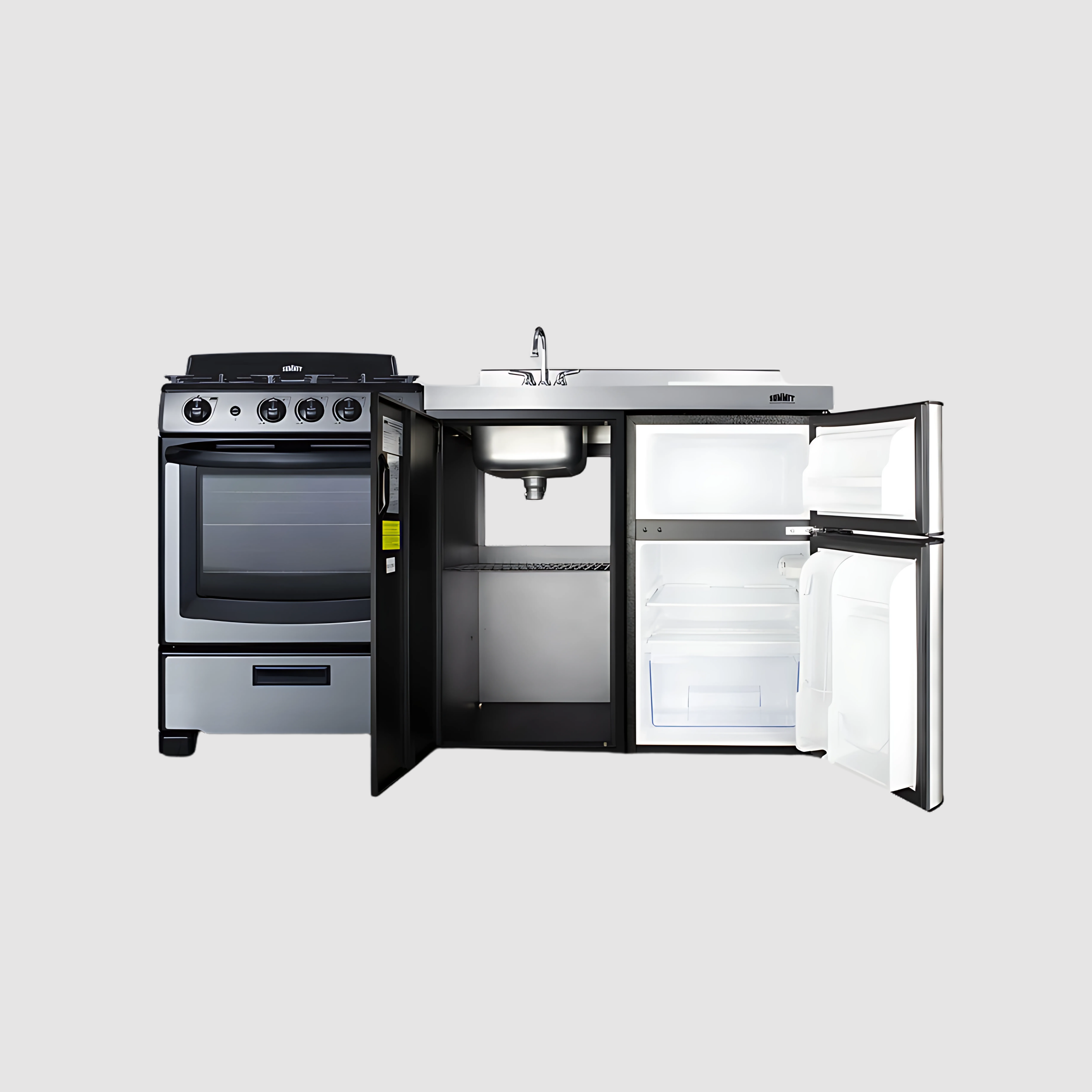 Summit 63" Wide All-in-One Kitchenette with Electric Range ACK63ELSTB