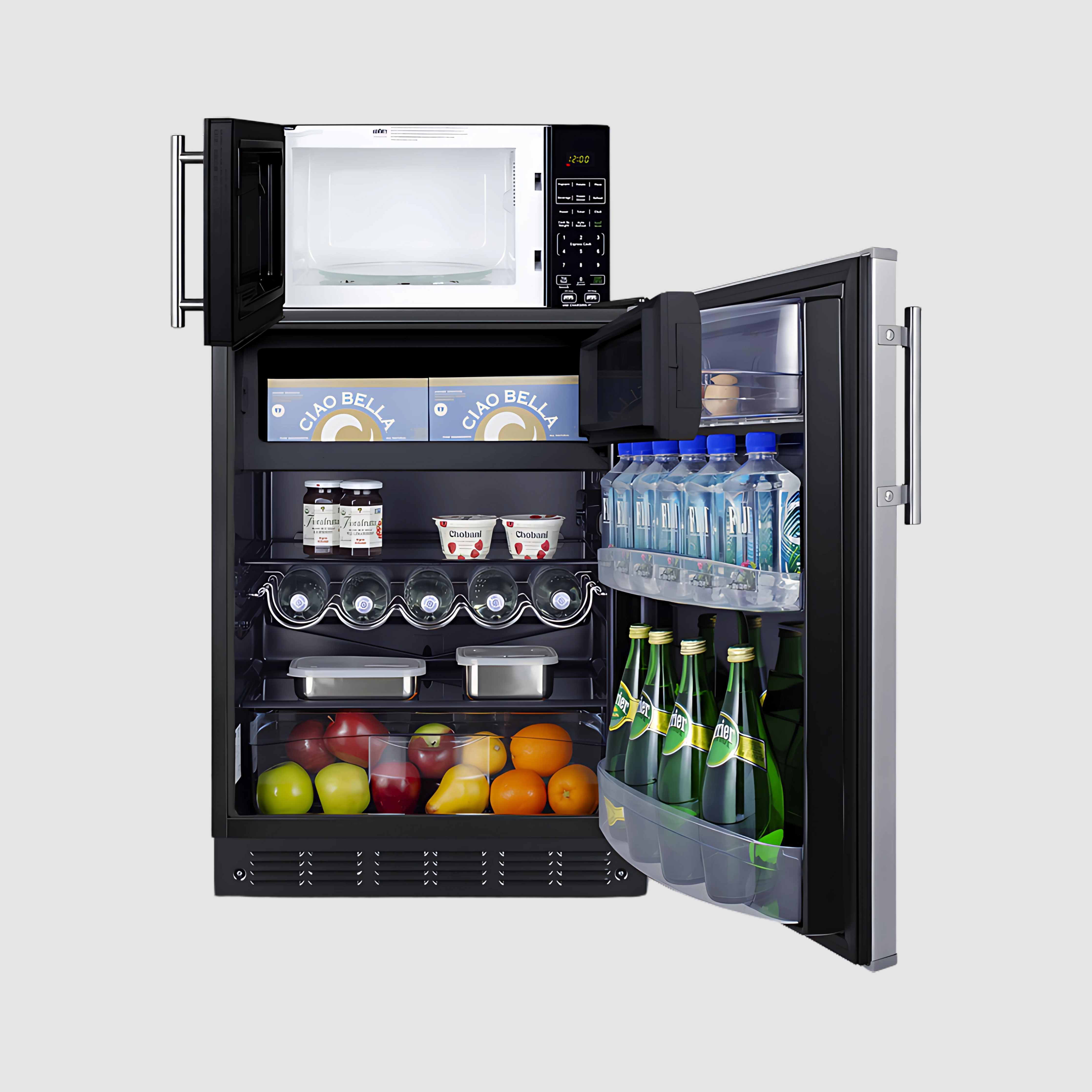 Summit Microwave/Refrigerator-Freezer Combination with Allocator MRF66BK2SSA
