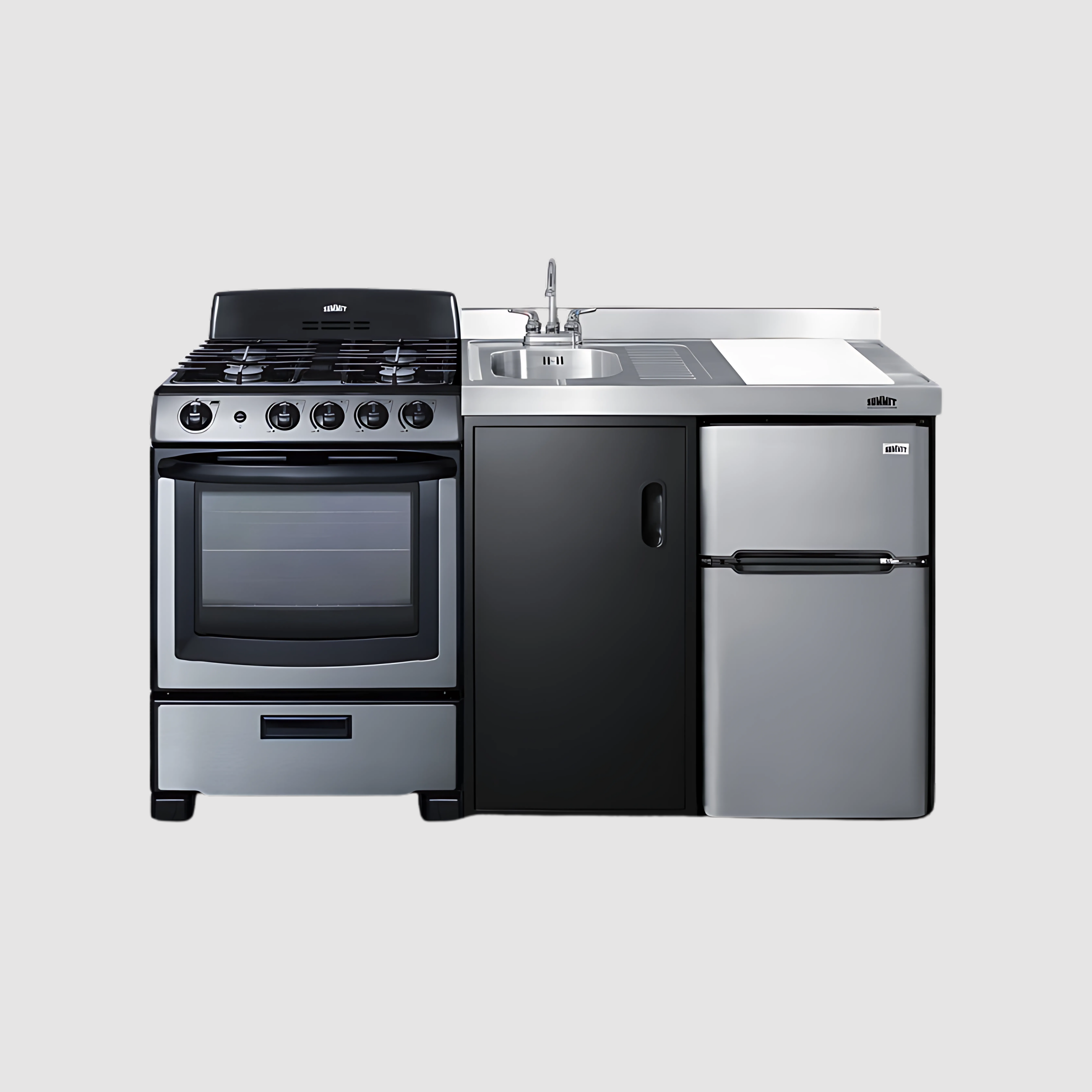 Summit 63" Wide All-in-One Kitchenette with Electric Range ACK63ELSTB