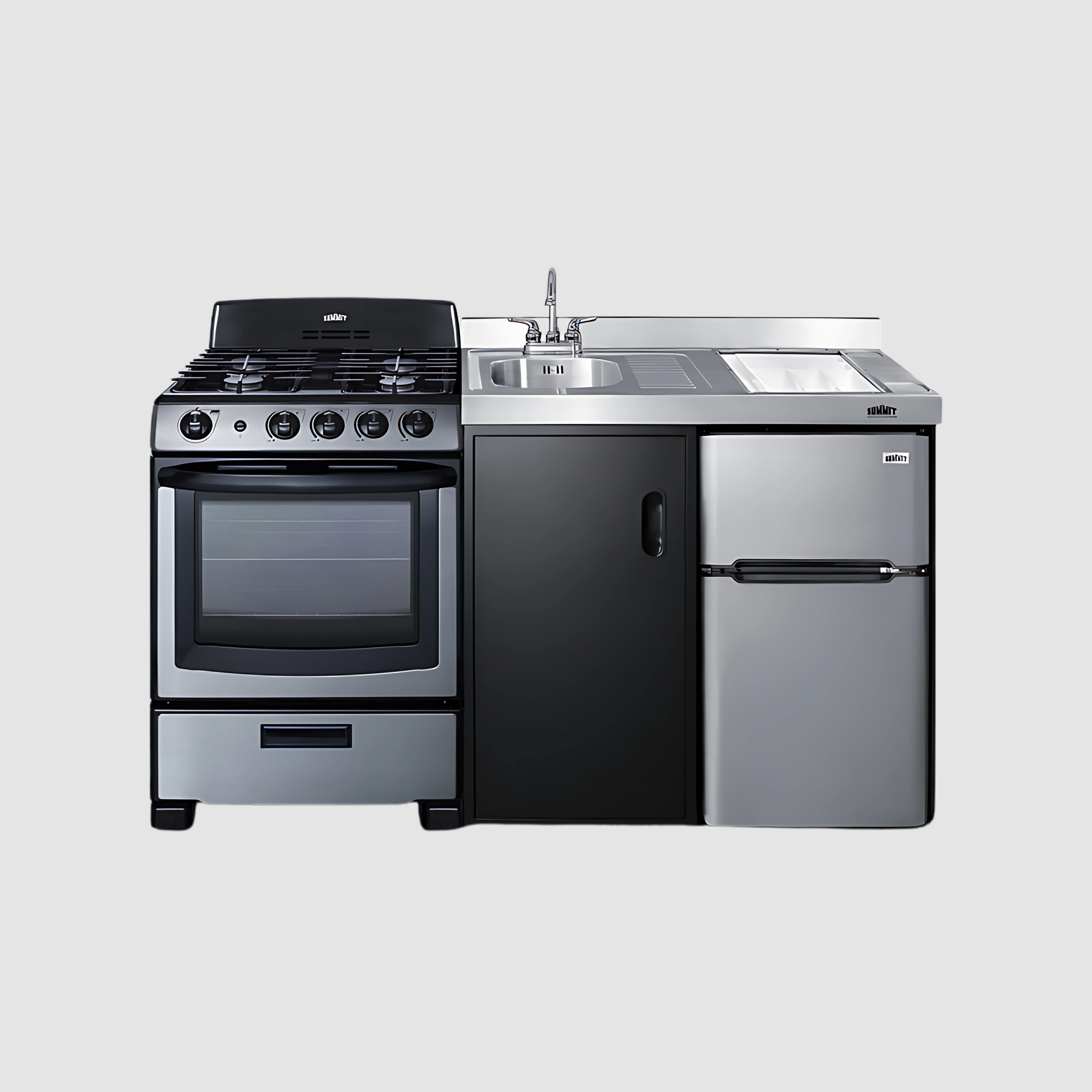 Summit 63" Wide All-in-One Kitchenette with Electric Range ACK63ELSTB