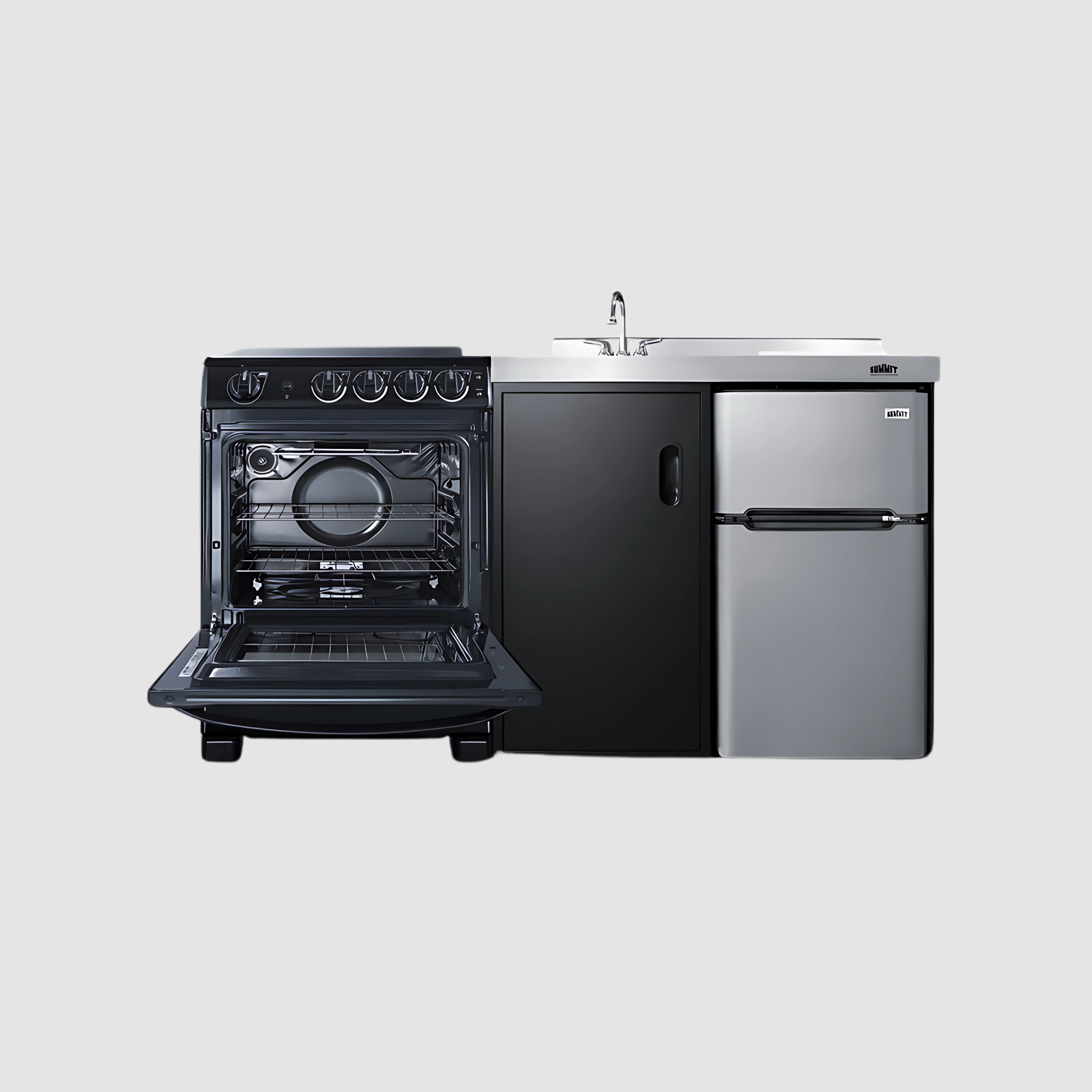 Summit 63" Wide All-in-One Kitchenette with Electric Range ACK63ELSTB