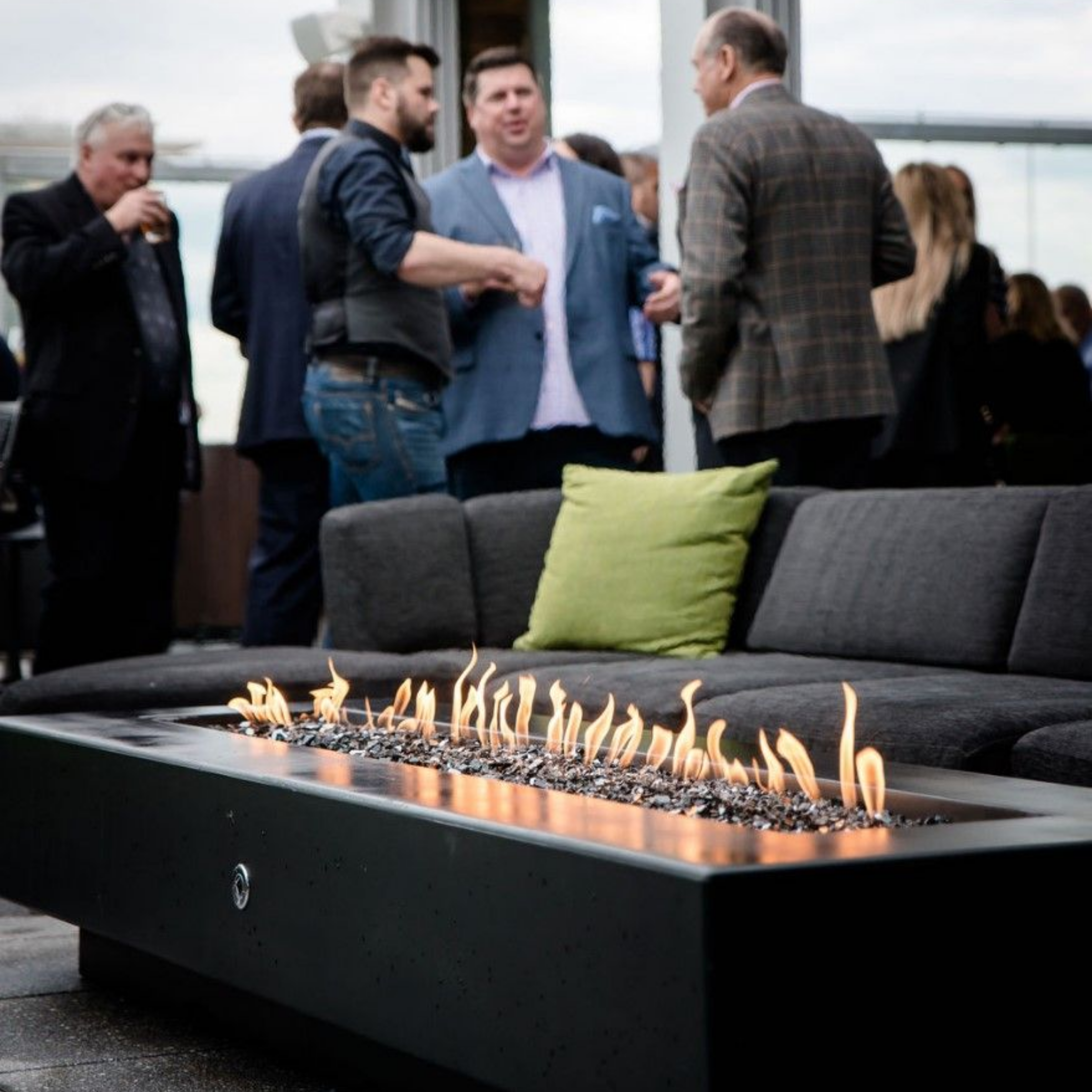 The Outdoor Plus Del Mar Fire Pit - 15″ Tall GFRC Concrete