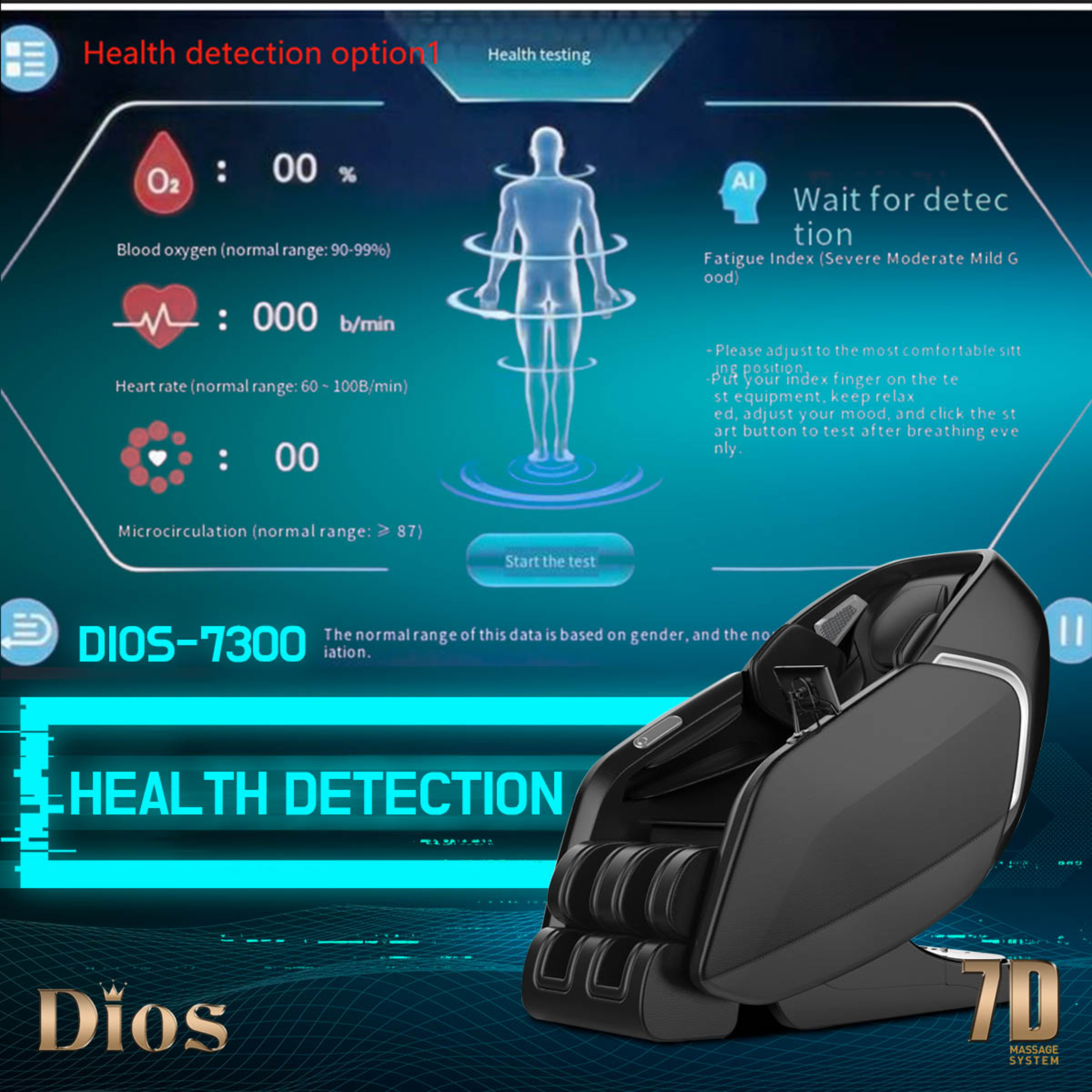 Kahuna Chair Dios Massage Chair 7D Dual Core Air Roller SL-track with 3D Calf Kneading Dios-7300