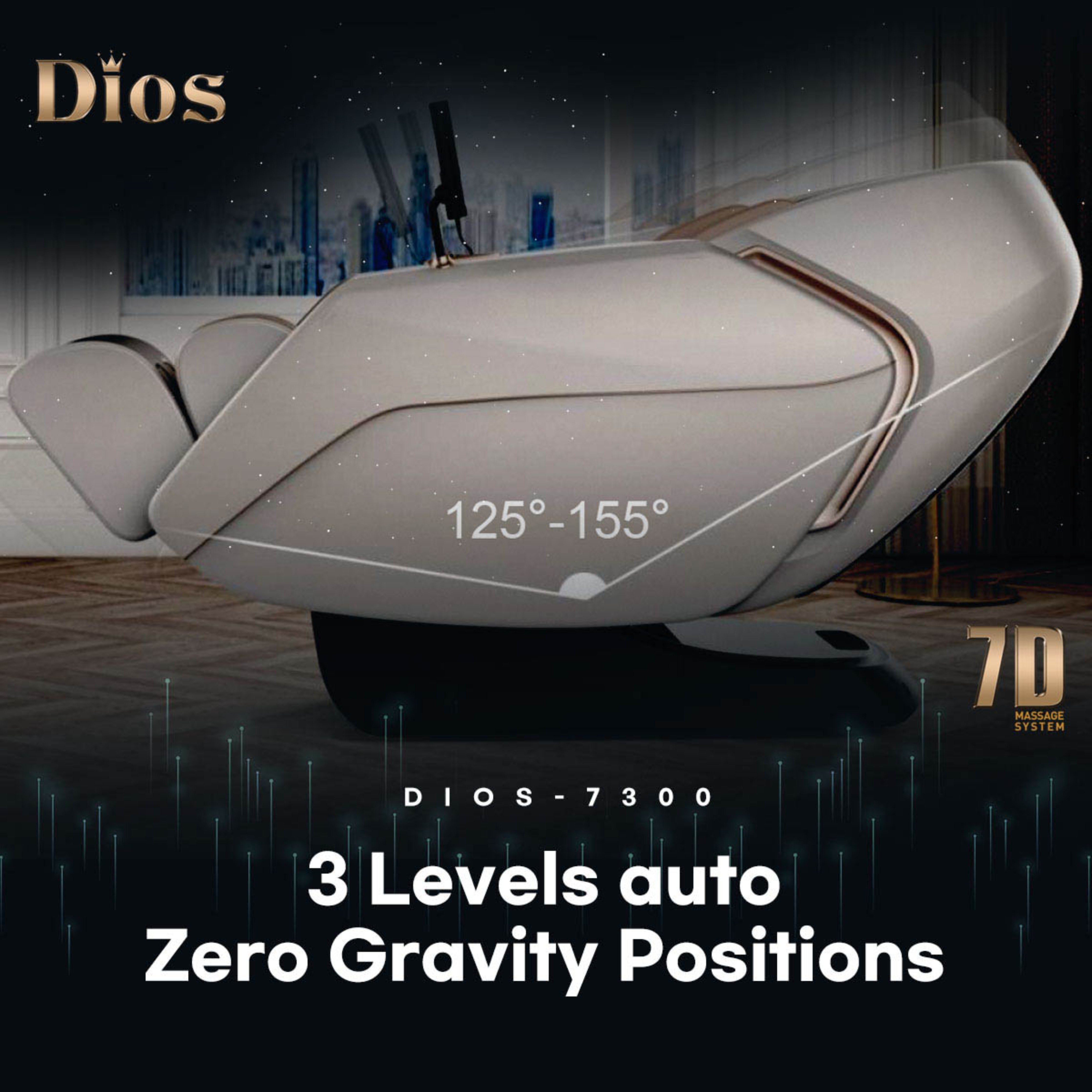 Kahuna Chair Dios Massage Chair 7D Dual Core Air Roller SL-track with 3D Calf Kneading Dios-7300