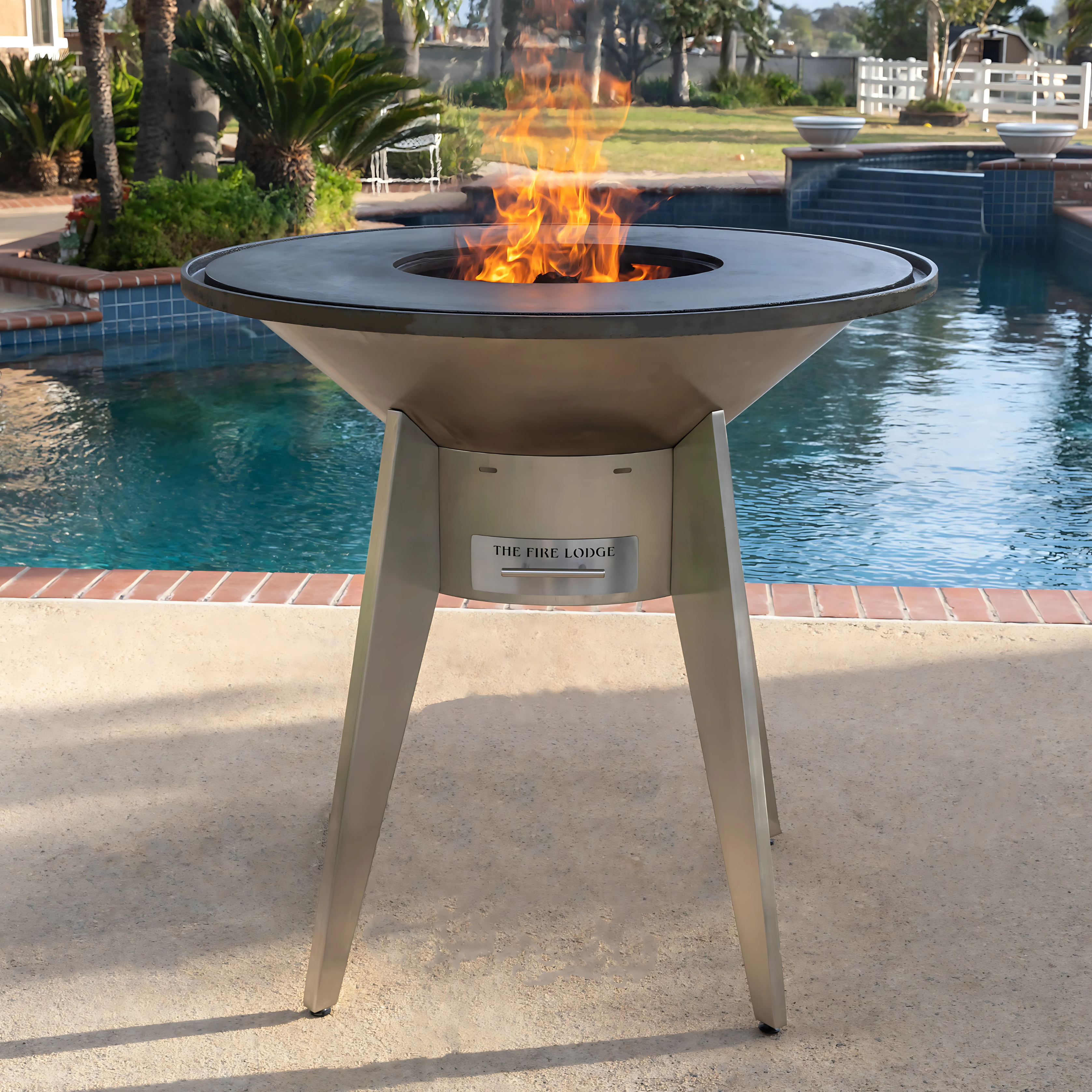 The Outdoor Plus Mojave Wood Burning Cast-iron Grill Metal Collection