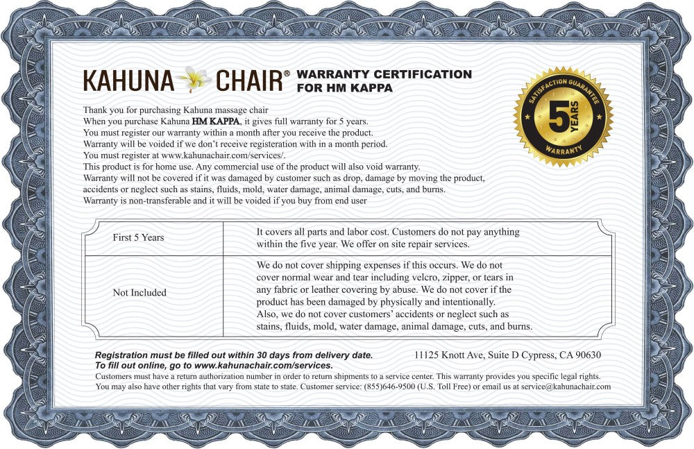 Kahuna Chair Exquisite Rhythmic HSL-Track Kahuna Massage Chair, HM-Kappa Gold with a handheld remote controller KCMHMKappaGold
