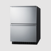 Summit 24" Wide Outdoor 2-Drawer Refrigerator-Freezer, ADA Compliant ADRF244OS