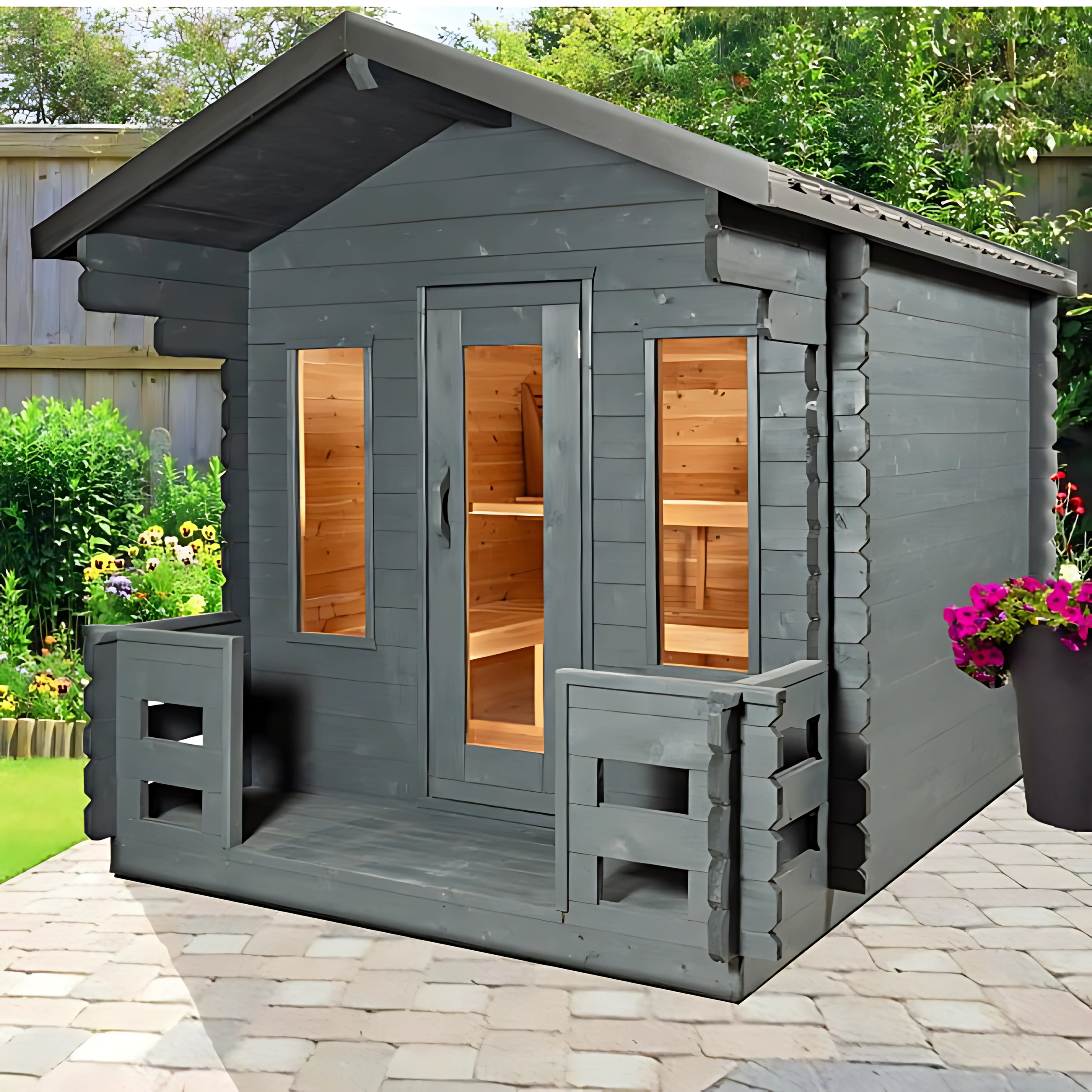Leisurecraft CT Georgian Cabin Sauna with Porch