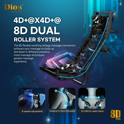 Kahuna Chair Dios Massage Chair 8D Dual Air Tech Touch Roller SL-track with Brain Relaxation Program Dios-1288