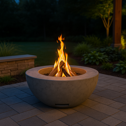 Phoenix Precast Products Round Fire Pit Enclosure + Smokeless Fire Pit Insert
