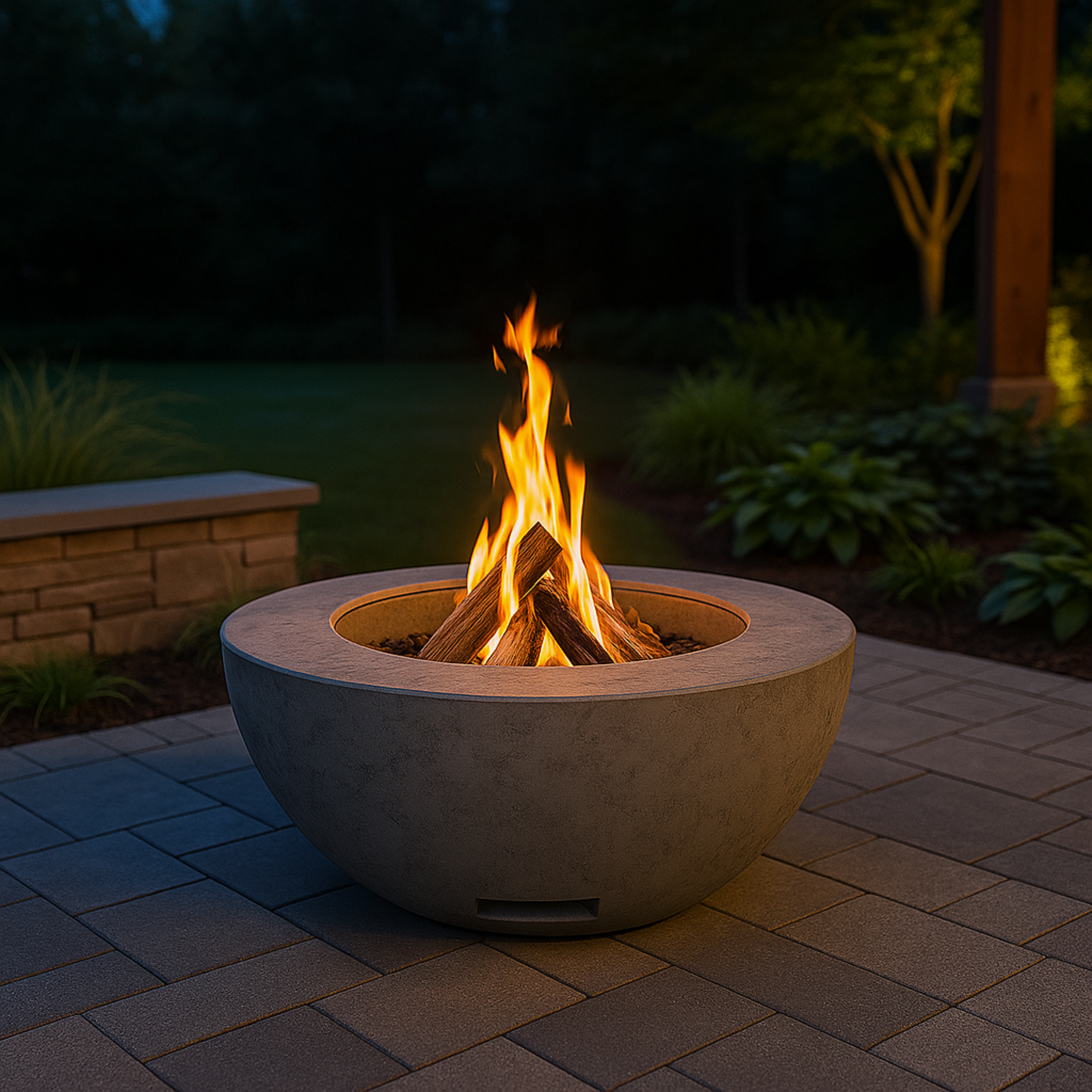Phoenix Precast Products Round Fire Pit Enclosure + Smokeless Fire Pit Insert