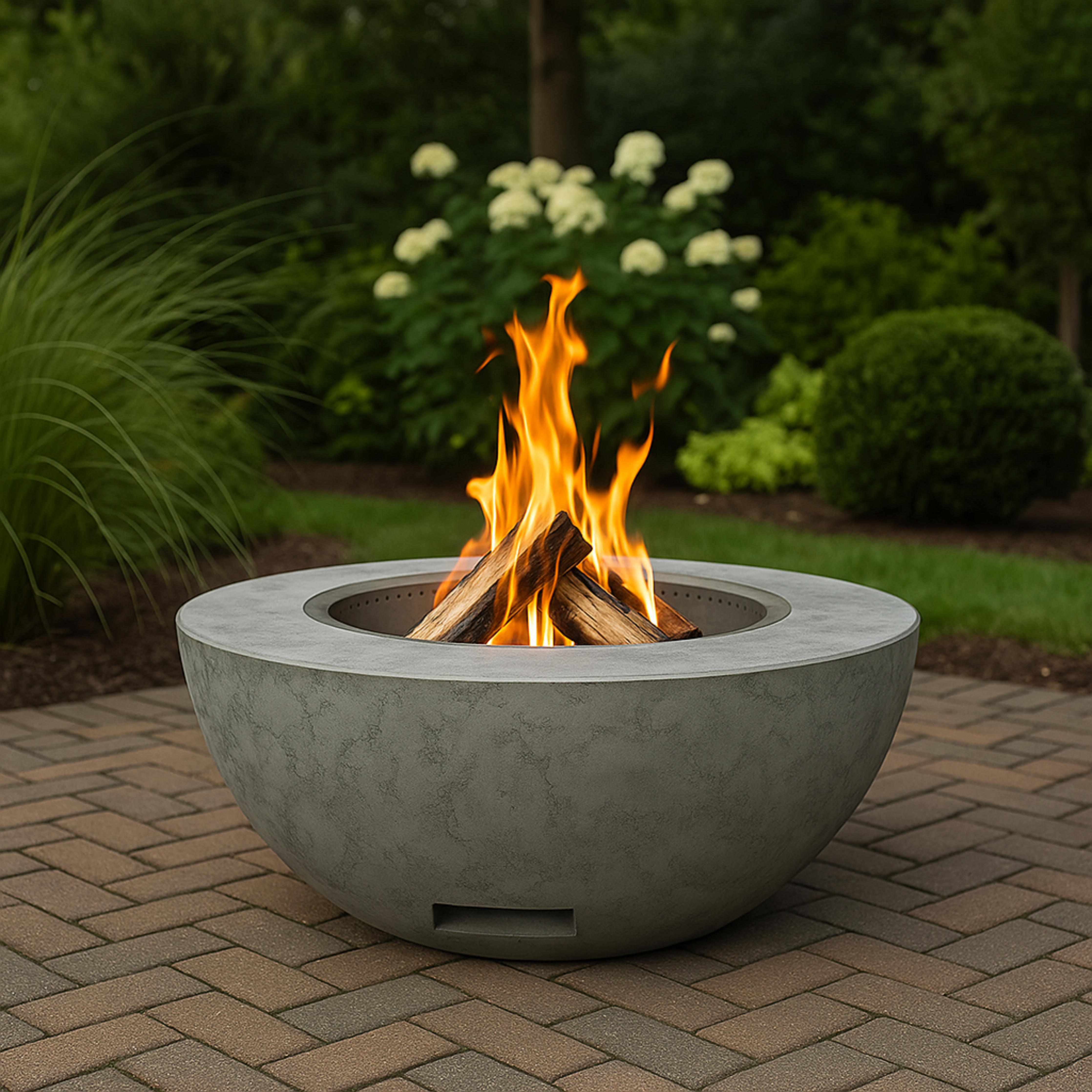 Phoenix Precast Products Round Fire Pit Enclosure + Smokeless Fire Pit Insert