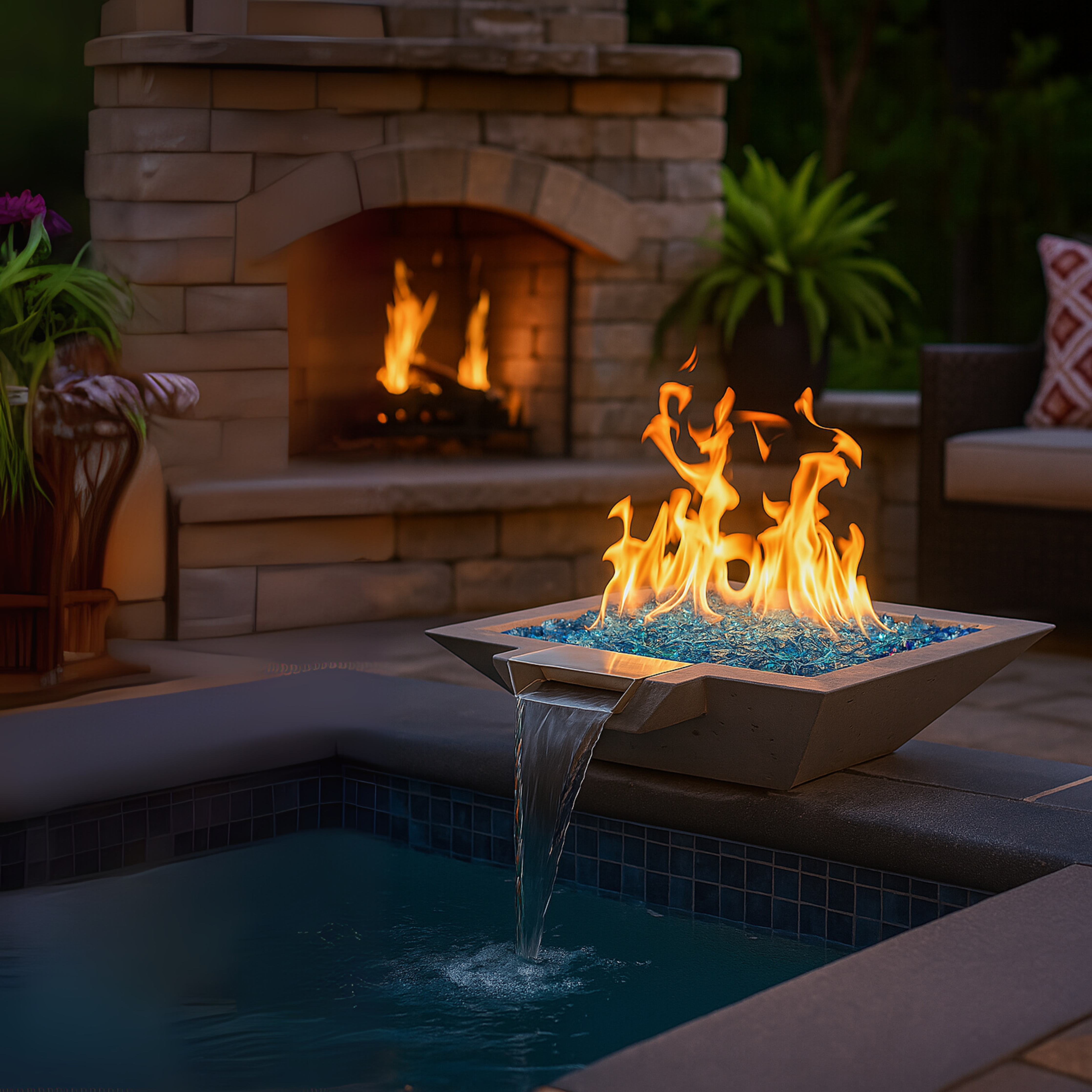 Phoenix Precast Products Oblique Fire & Water Bowl With Venting