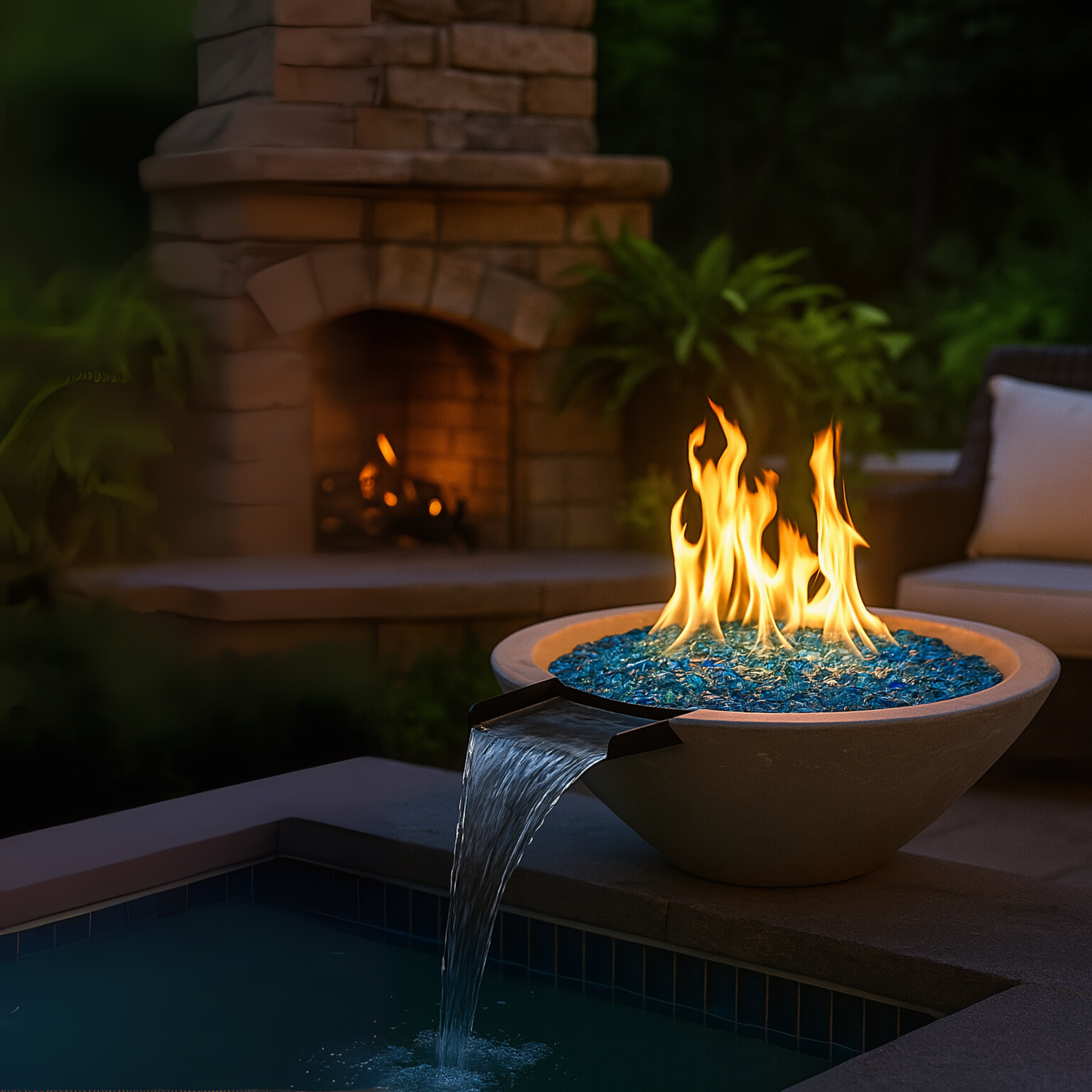 Phoenix Precast Products Oblique Fire & Water Bowl With Venting