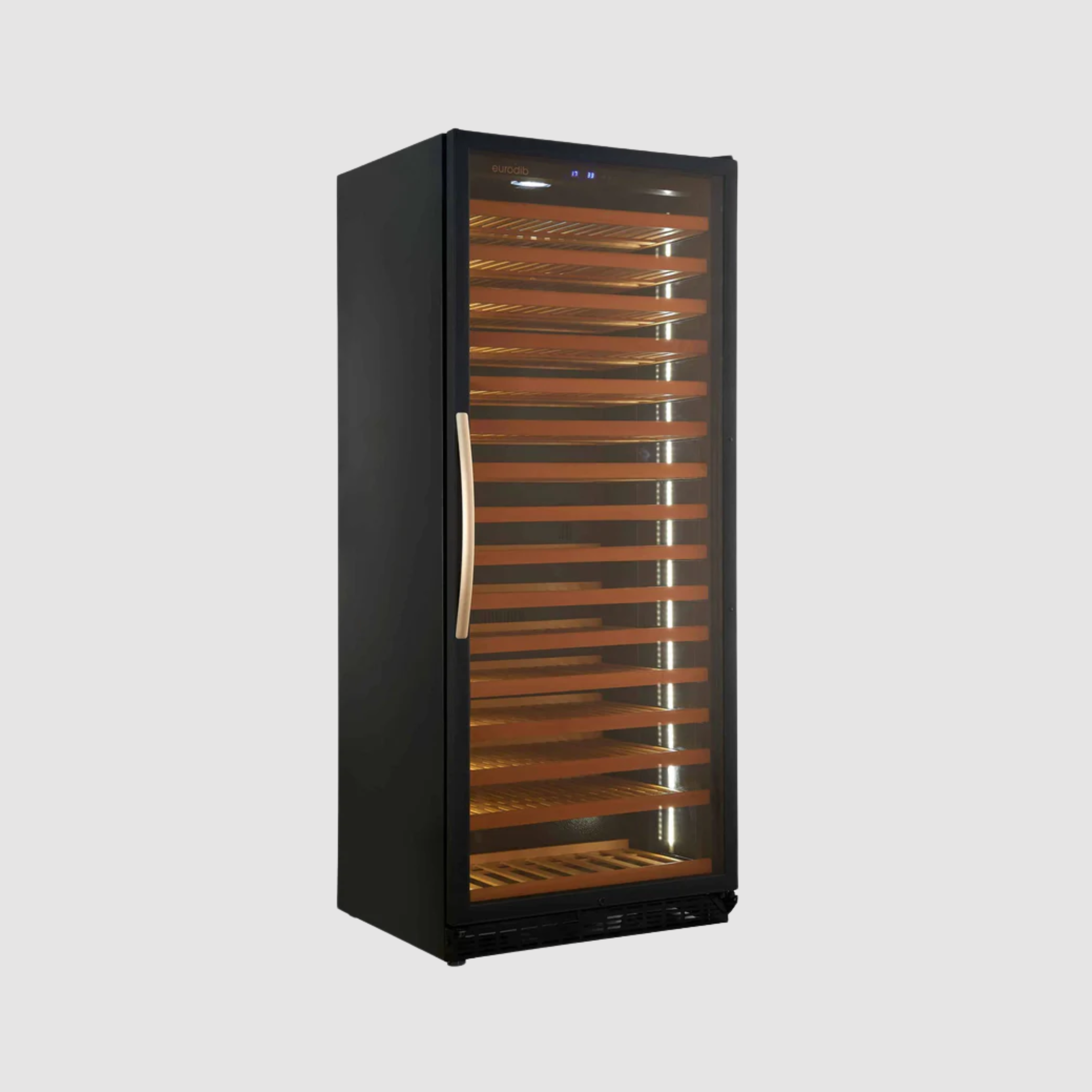 Eurodib 272 Bottle Single Zone Black Full Glass Door Wine Refrigerator - USF328S