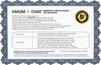 Kahuna Chair Exquisite Rhythmic HSL-Track Kahuna Massage Chair, HM-Kappa Gold with a handheld remote controller KCMHMKappaGold