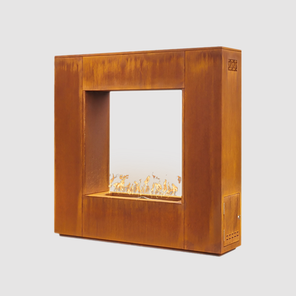 The Outdoor Plus Williams Outdoor Fireplace - Corten Steel