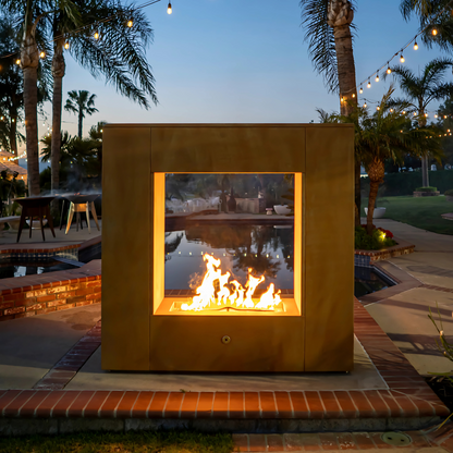 The Outdoor Plus Williams Outdoor Fireplace - Corten Steel