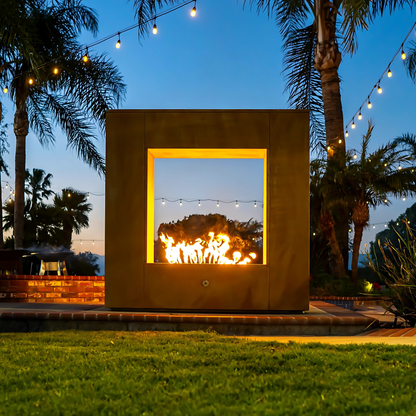 The Outdoor Plus Williams Outdoor Fireplace - Corten Steel