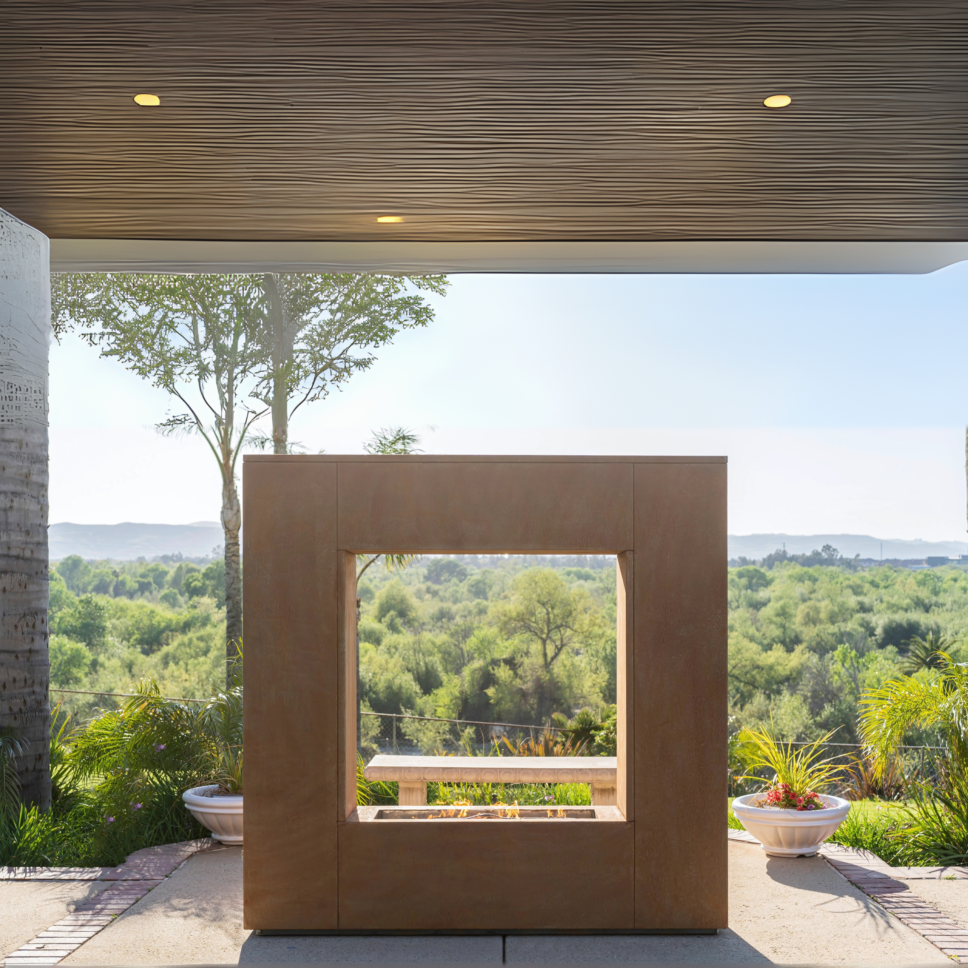 The Outdoor Plus Williams Outdoor Fireplace - Corten Steel