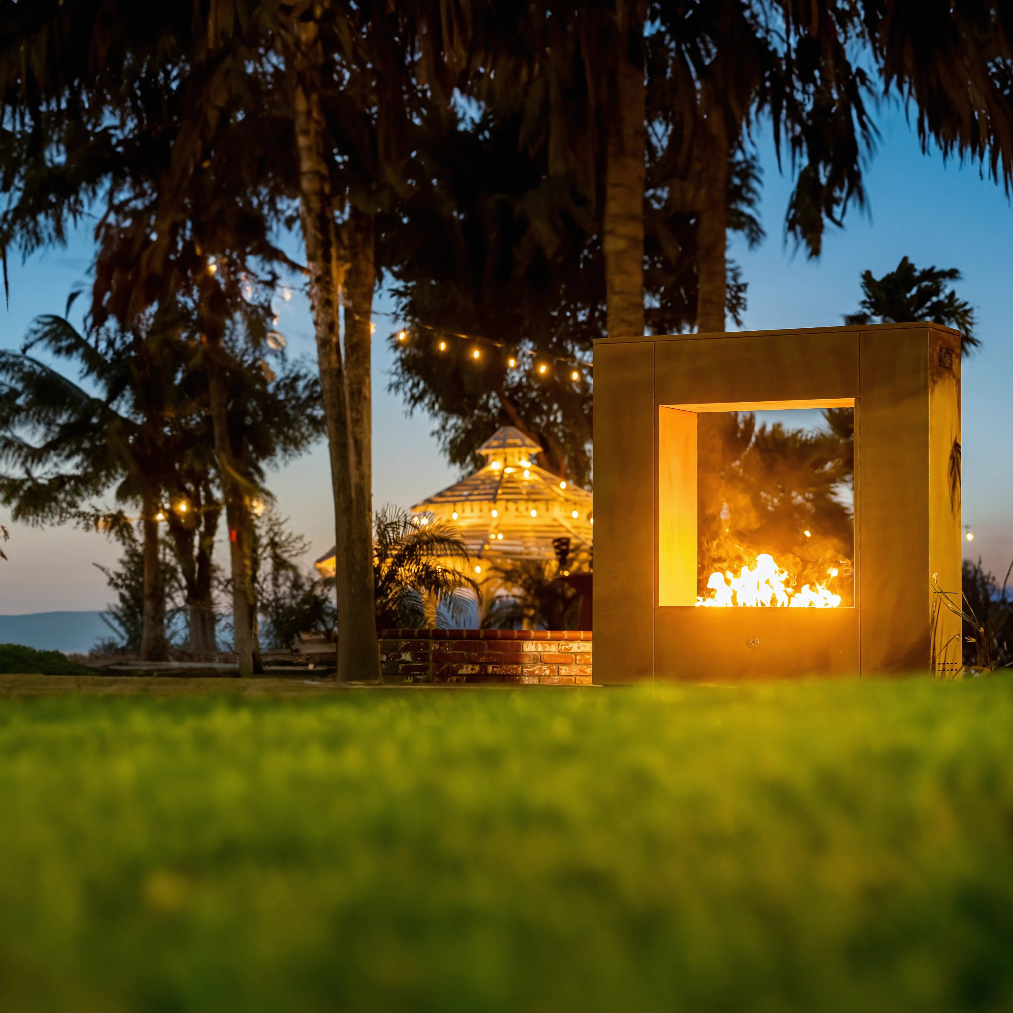The Outdoor Plus Williams Outdoor Fireplace - Corten Steel